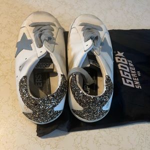 GG *inspired* sneaker. White with black detailing and blue star